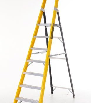 Climb-It Glass Fibre Platform Stepladder; 7 Tread; 150kg; Yellow/Black - GFP47Z