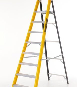 Climb-It Glass Fibre Platform Stepladder; 8 Tread; 150kg; Yellow/Black - GFP48Z