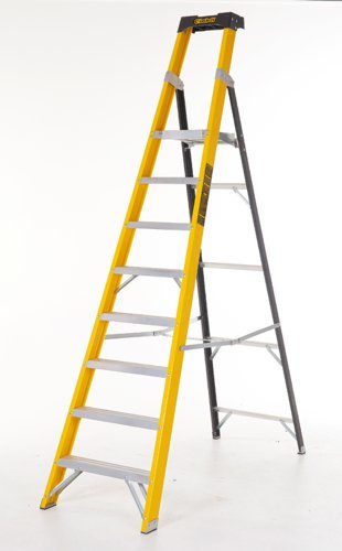 Climb-It Glass Fibre Platform Stepladder; 8 Tread; 150kg; Yellow/Black - GFP48Z