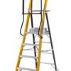 Climb-It Glass Fibre Podium Step; 4 Tread; 150kg; Yellow/Black - GFP54Z