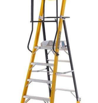 Climb-It Glass Fibre Podium Step; 4 Tread; 150kg; Yellow/Black - GFP54Z