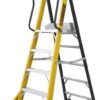 Climb-It Glass Fibre Podium Step; 5 Tread; 150kg; Yellow/Black - GFP55Z