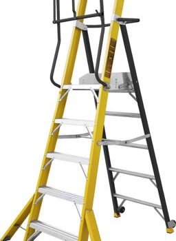 Climb-It Glass Fibre Podium Step; 5 Tread; 150kg; Yellow/Black - GFP55Z