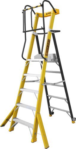 Climb-It Glass Fibre Podium Step; 5 Tread; 150kg; Yellow/Black - GFP55Z