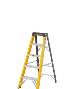 Climb-It Glass Fibre Swingback Stepladder; 4 Tread; 150kg; Yellow/Black - GFS34Z