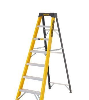 Climb-It Glass Fibre Swingback Stepladder; 6 Tread; 150kg; Yellow/Black - GFS36Z