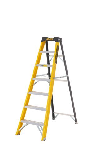 Climb-It Glass Fibre Swingback Stepladder; 6 Tread; 150kg; Yellow/Black - GFS36Z