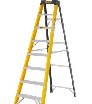 Climb-It Glass Fibre Swingback Stepladder; 7 Tread; 150kg; Yellow/Black - GFS37Z