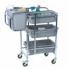 Collector Trolley; Swivel (x2 braked) Castors; Steel/Plastic; 100kg; Silver - GIC816