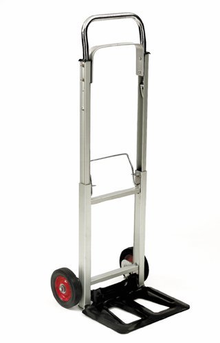 Compact Sack Truck; Solid Wheels; Aluminum; 90kg; Silver/Black - GI960Y