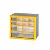 Compartment Storage Box; 8 small & 4 large drawers; Yellow/Grey - MSB12Z