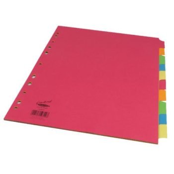 Concord Bright A4 10-Part Dividers Punched Card 50899