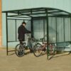 Cycle Shelter; Can fit up to 7 bikes; Fitted with galvanised roof & sides; Green - BCS07Z