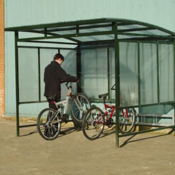 Cycle Shelter; Can fit up to 7 bikes; Fitted with galvanised roof & sides; Green - BCS07Z