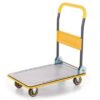 Deluxe Folding Trolley; 740 x 482 x 830; Fixed/Swivel Castors; Steel; 150kg; Yellow/Black/Grey - GIK02Y