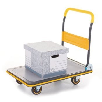 Deluxe Folding Trolley; 914 x 620 x 870; Fixed/Swivel Castors; Steel; 300kg; Yellow/Black/Grey - GIK03Y