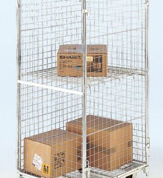 Demountable Roll Container; 4 Security Sides (50 x 50mm Mesh); Internal Height mm: 1640; 500kg; Silver - RB1835