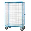 Distribution Trolley Without Doors; Fixed/Swivel (x2 Braked) Castors; Steel; 500kg; Blue - DT403Y
