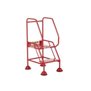 Domed Feet Step - 2 Tread - Punched - Red - AAD02PR