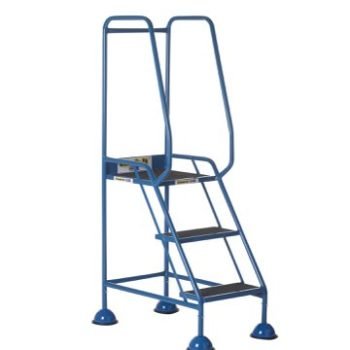 Domed Feet Step - 3 Tread - Anti Slip - Blue - AAD03SB