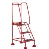 Domed Feet Step - 3 Tread - Anti Slip - Red - AAD03SR