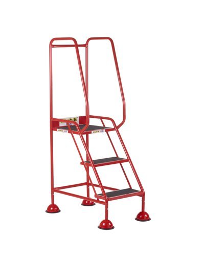 Domed Feet Step - 3 Tread - Anti Slip - Red - AAD03SR