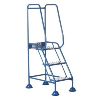 Domed Feet Step - 3 Tread - Punched - Blue - AAD03PB