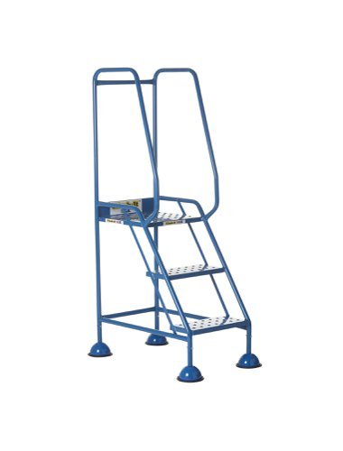 Domed Feet Step - 3 Tread - Punched - Blue - AAD03PB