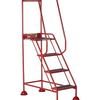 Domed Feet Step - 4 Tread - Anti Slip - Red - AAD04SR