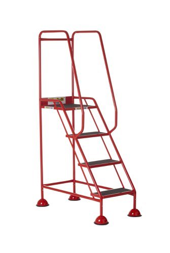 Domed Feet Step - 4 Tread - Anti Slip - Red - AAD04SR