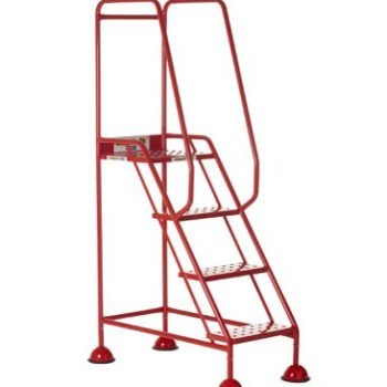 Domed Feet Step - 4 Tread - Punched - Red - AAD04PR