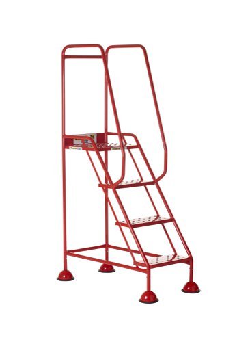 Domed Feet Step - 4 Tread - Punched - Red - AAD04PR