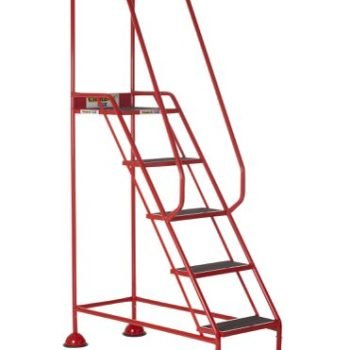 Domed Feet Step - 5 Tread - Anti Slip - Red - AAD05SR