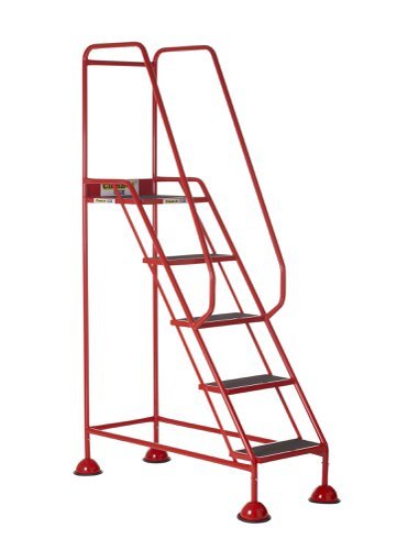 Domed Feet Step - 5 Tread - Anti Slip - Red - AAD05SR