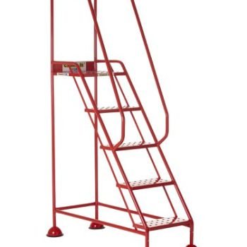 Domed Feet Step - 5 Tread - Punched - Red - AAD05PR