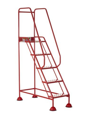 Domed Feet Step - 5 Tread - Punched - Red - AAD05PR