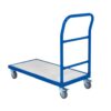 Double Bar End Platform Truck; 1000 x 700 x 810; Fixed/Swivel Castors; Steel; 250kg; Blue/Veneer - PI100Y