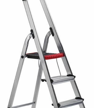 Double Decker Step; 3 Tread; Aluminium; 150kg; Silver/Black/Red - ALT-502103