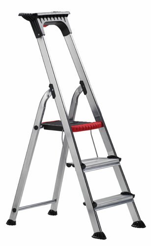 Double Decker Step; 3 Tread; Aluminium; 150kg; Silver/Black/Red - ALT-502103
