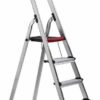 Double Decker Step; 4 Tread; Aluminium; 150kg; Silver/Black/Red - ALT-502104