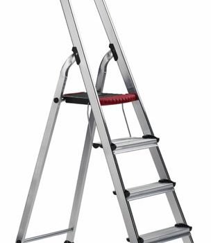Double Decker Step; 4 Tread; Aluminium; 150kg; Silver/Black/Red - ALT-502104