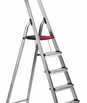 Double Decker Step; 5 Tread; Aluminium; 150kg; Silver/Black/Red - ALT-502105