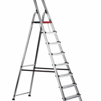 Double Decker Step; 8 Tread; Aluminium; 150kg; Silver/Black/Red - ALT-502108