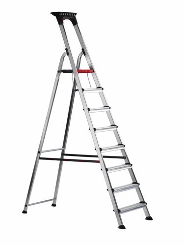 Double Decker Step; 8 Tread; Aluminium; 150kg; Silver/Black/Red - ALT-502108