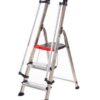 Double Decker Step c/w Handrails; 3 Tread; Aluminium; 150kg; Silver/Black/Red - ALT-502113