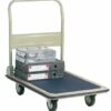 Economy Folding Trolley; 907 x 608 x 850; Fixed/Swivel Castors; Steel; 250kg; Light Grey/Blue - GI103Y