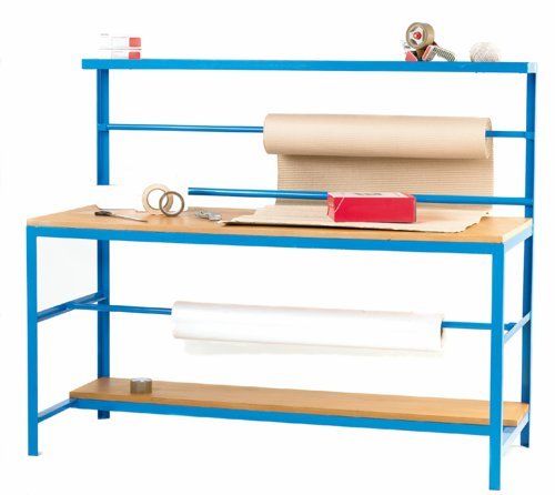 Economy Packing Bench; Overall Size L x W x H mm: 1525 x 610 x 1525; Blue/Wood - MB156M