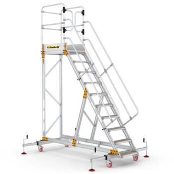 Extra Large Platform Safety Steps with Adjustable Stabilisers - 10 Tread - CAS810