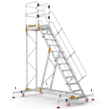 Extra Large Platform Safety Steps with Adjustable Stabilisers - 12 Tread - CAS812