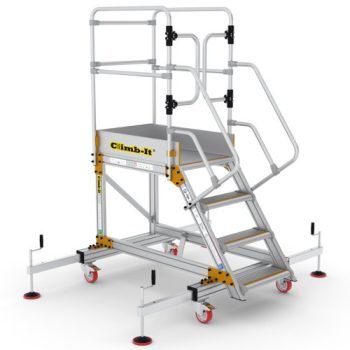 Extra Large Platform Safety Steps with Adjustable Stabilisers - 4 Tread - CAS804